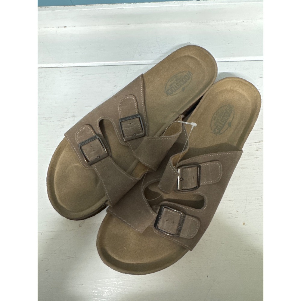 WOODSTOCK Bert Women's Comfort Slide Sandals Taupe Suede Buckle Size‎ 10 M